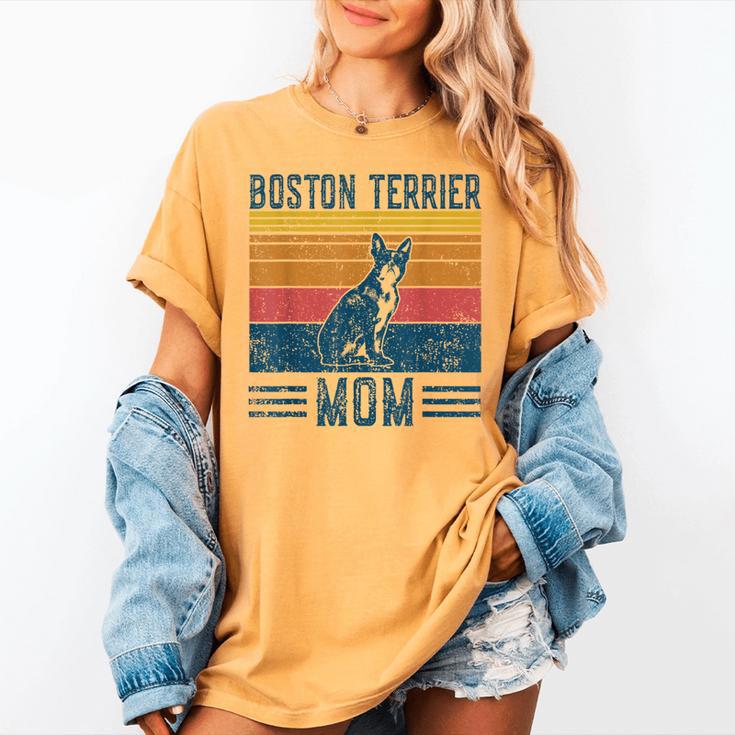 Dog Boston Terrier Mom Vintage Boston Terrier Mom Women's Comfort Colors T-Shirt