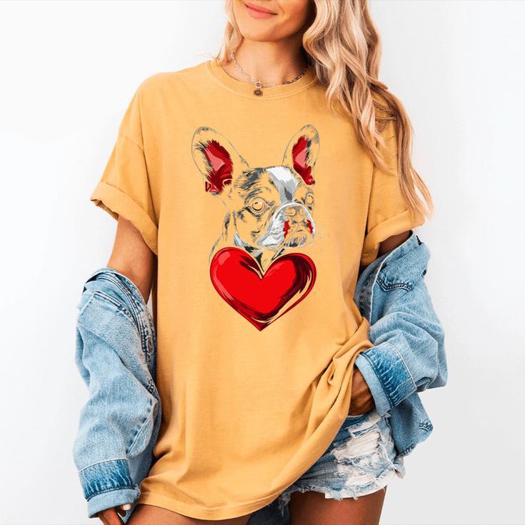 Valentine's Day Boston Terrier Dog Vector Women's Comfort Colors T-Shirt
