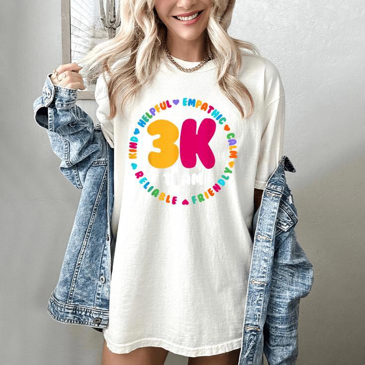 3K Team & Teacher Squad Threes Crew PreK Elementary Team Women's Comfort Colors T-Shirt
