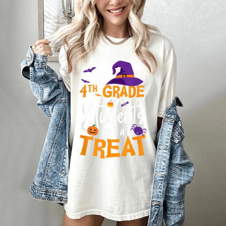 My 4th Grade Students Are a Treat Teacher Halloween Witch For Men Women Kids Women's Comfort Colors T-Shirt