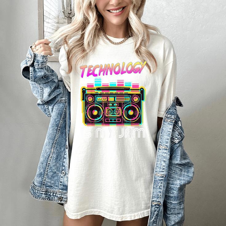 Back To School Retro Technology Is My Jam 80's Teacher Women's Comfort Colors T-Shirt