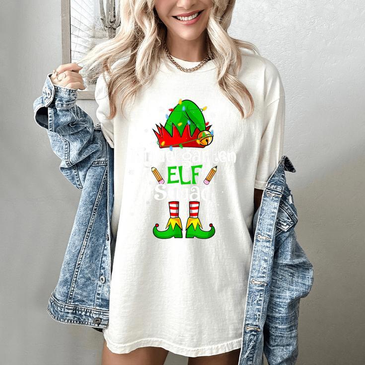 Christmas Kindergarten Elf Squad Teacher Student Women's Comfort Colors T-Shirt