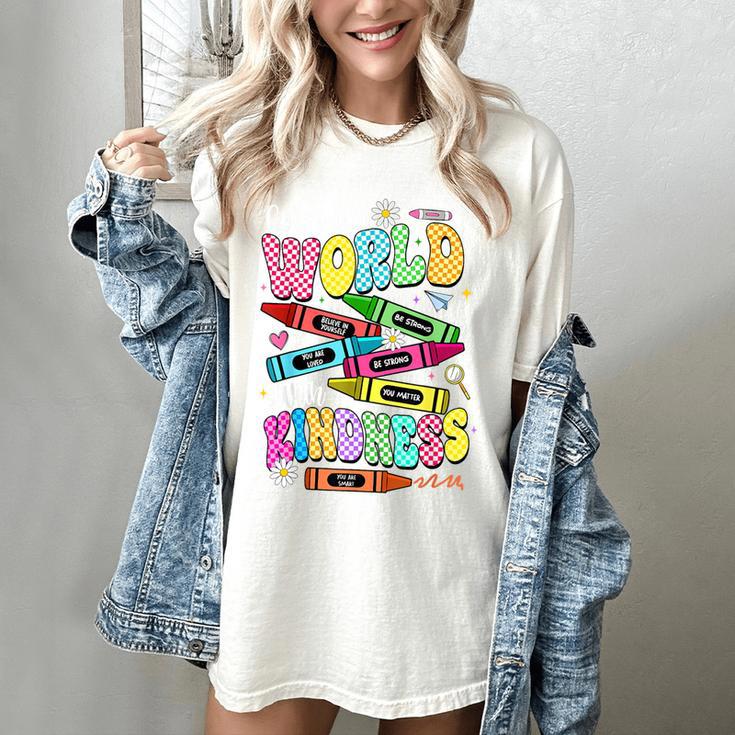 Color The World With Kindness Teacher Back To School Women's Comfort Colors T-Shirt