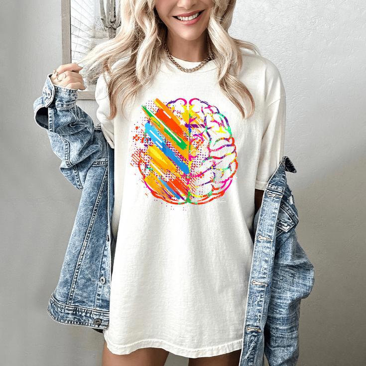 Colorful Brain Art Teacher Artist Painter Student Women's Comfort Colors T-Shirt