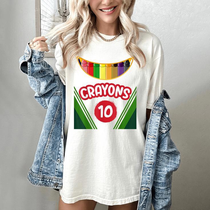 Crayon Box Fun Teacher Student Crayon Squad Halloween 2022 Women's Comfort Colors T-Shirt