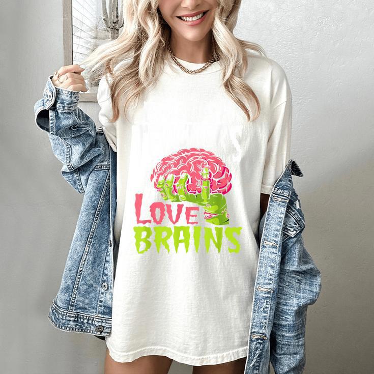 English Teachers Love Brains Zombie Teacher School Halloween Women's Comfort Colors T-Shirt