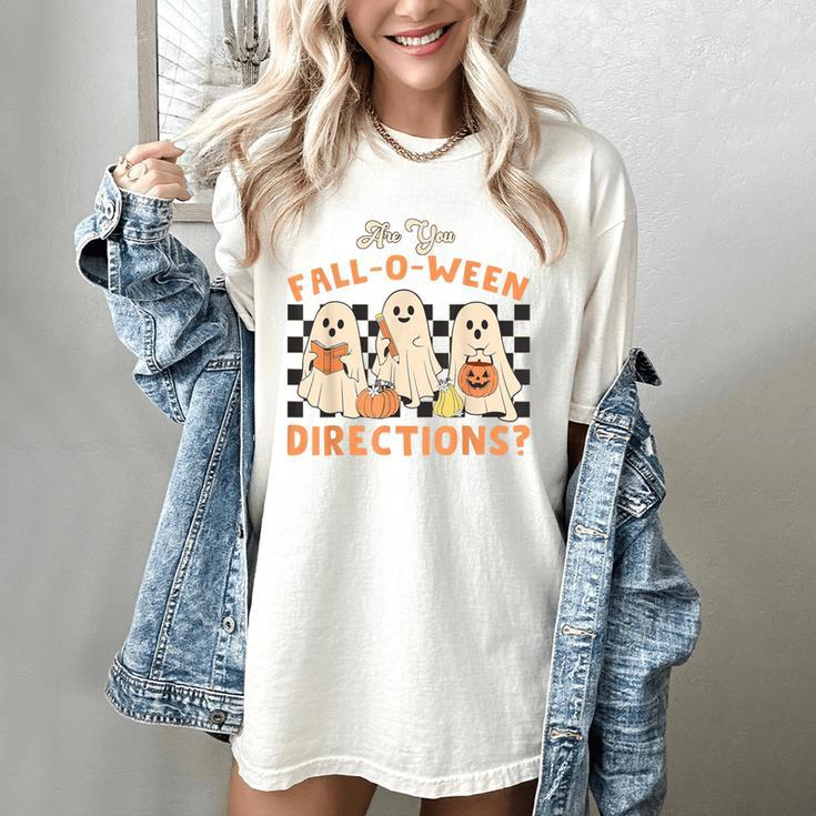 Ghost Are You Fall-O-Ween Directions Teacher Halloween Women's Comfort Colors T-Shirt