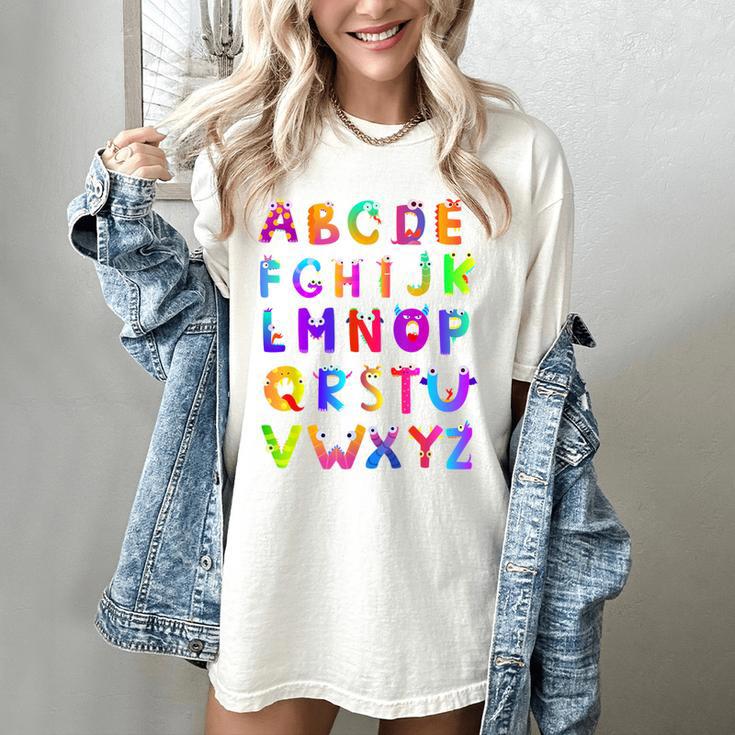 Monster ABC Cute Alphabet Halloween Teacher Costume Kids Women's Comfort Colors T-Shirt