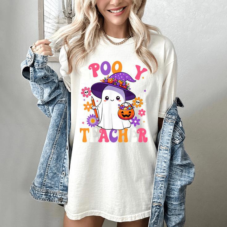 Spooky Teacher Halloween Cute Halloween Teacher Ghost Women's Comfort Colors T-Shirt