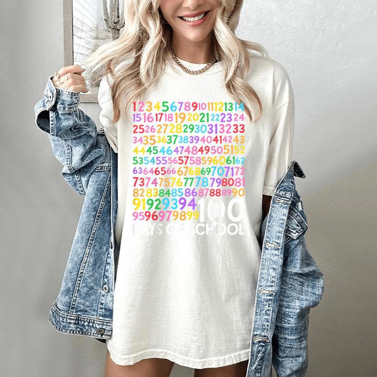 100th Day Of School Teacher Kids 100 Days Math Numbers Women's Comfort Colors T-Shirt 100th Day Of School Teacher Kids 100 Days Math Numbers Women's Comfort Colors T-Shirt
