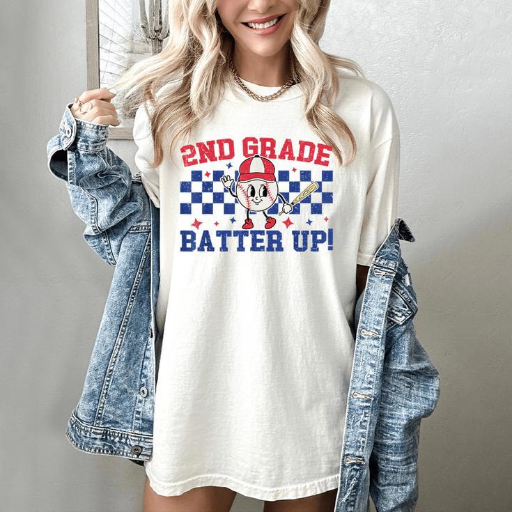 2nd Grade Batter Up Back To School Baseball Teacher Kids Women's Comfort Colors T-Shirt