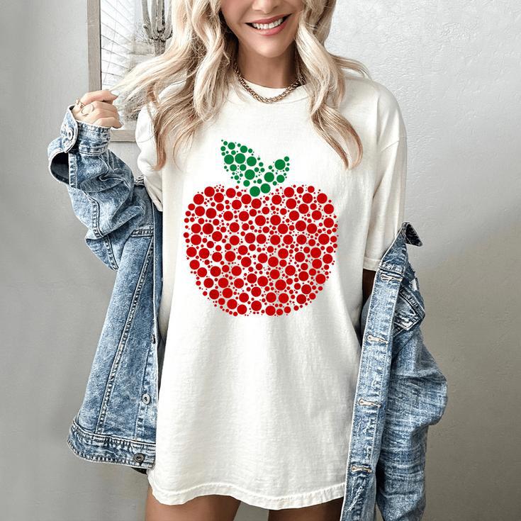 Apple Dot Pattern Art Teacher Appreciation Men Women Humor Women's Comfort Colors T-Shirt Apple Dot Pattern Art Teacher Appreciation Men Women Humor Women's Comfort Colors T-Shirt