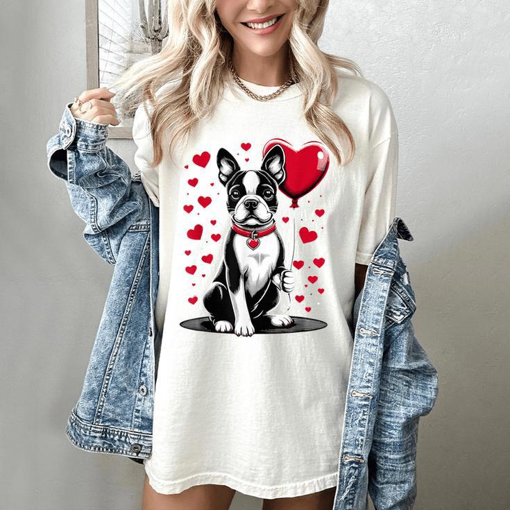 Boston Terrier Dog Valentine's Day Dog Owner Valentine Women's Comfort Colors T-Shirt