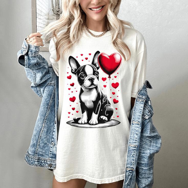 Boston Terrier Dog Valentine's Day Dog Owner Women's Comfort Colors T-Shirt