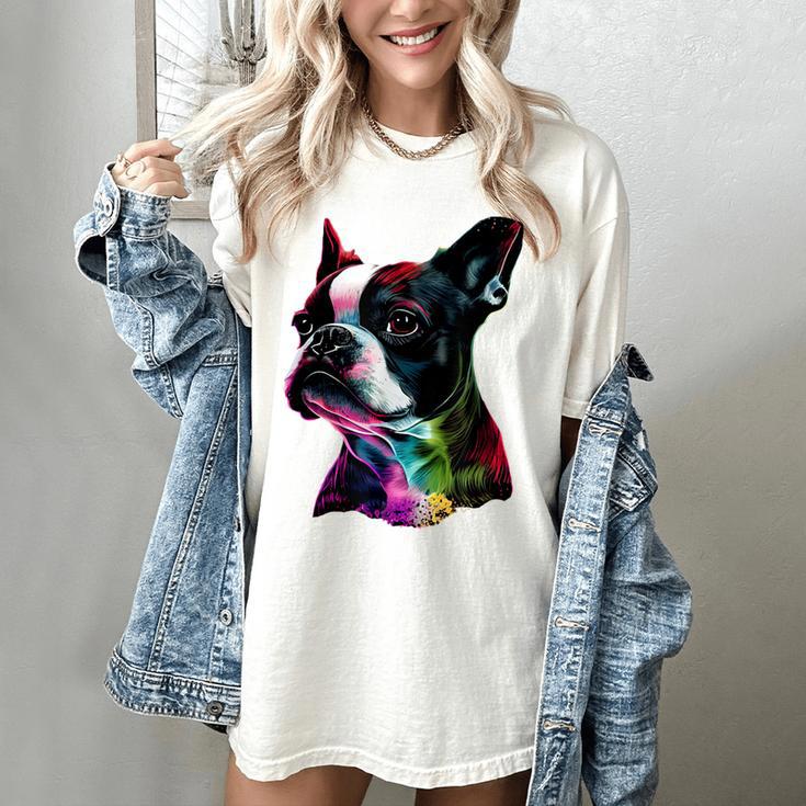 Boston Terrier Lovers Colorful Pop Art Boston Terrier Women's Comfort Colors T-Shirt