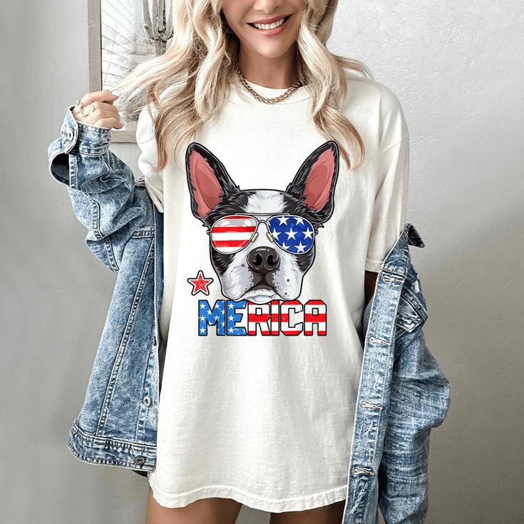 Boston Terrier Merica 4th Of JulyShirt Men Boys Dog Puppy Women's Comfort Colors T-Shirt