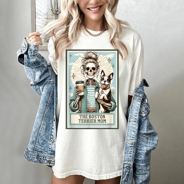 The Boston Terrier Mom Skeleton Spooky Season Halloween Women's Comfort Colors T-Shirt