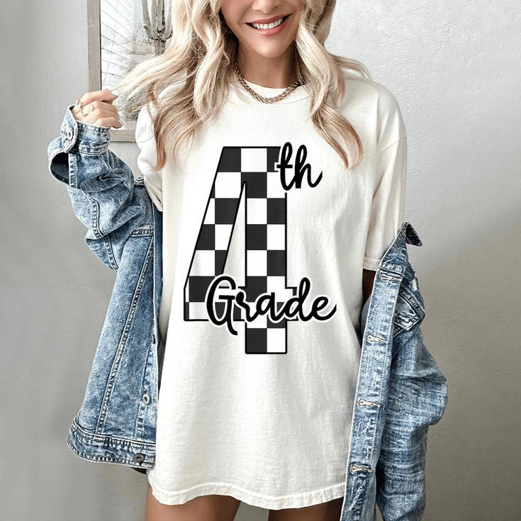 Checkered Fourth Grade Back To School Teachers Students Women's Comfort Colors T-Shirt Checkered Fourth Grade Back To School Teachers Students Women's Comfort Colors T-Shirt