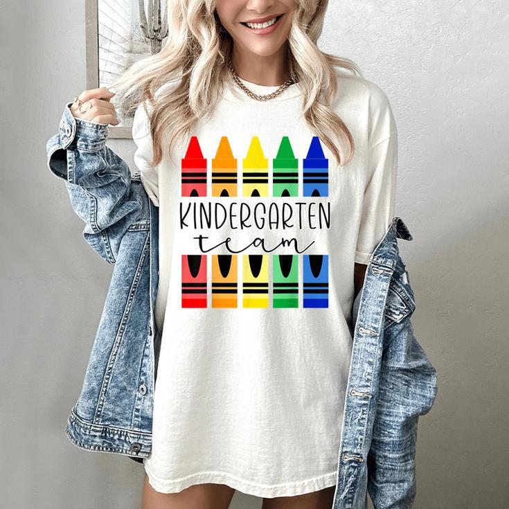 Colorful Crayon Kindergarten Team Tee For Teachers Students Men Women Kids Women's Comfort Colors T-Shirt