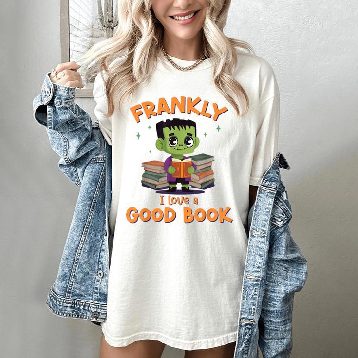 Cute Halloween Teacher Librarian Frankenstein Reading Books Women's Comfort Colors T-Shirt