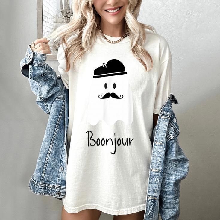 French Teacher Halloween Bonjour Ghost Women's Comfort Colors T-Shirt French Teacher Halloween Bonjour Ghost Women's Comfort Colors T-Shirt
