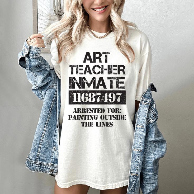 Halloween Art Teacher Prisoner Costume Women's Comfort Colors T-Shirt Halloween Art Teacher Prisoner Costume Women's Comfort Colors T-Shirt
