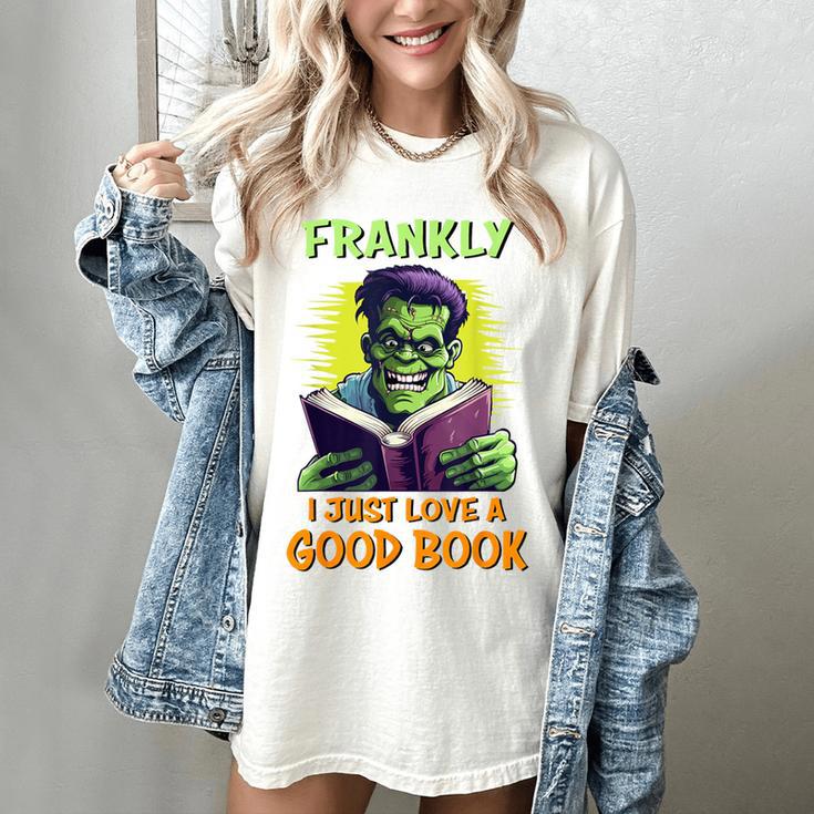 Halloween Teacher Librarian Frankenstein Reading Books Women's Comfort Colors T-Shirt Halloween Teacher Librarian Frankenstein Reading Books Women's Comfort Colors T-Shirt
