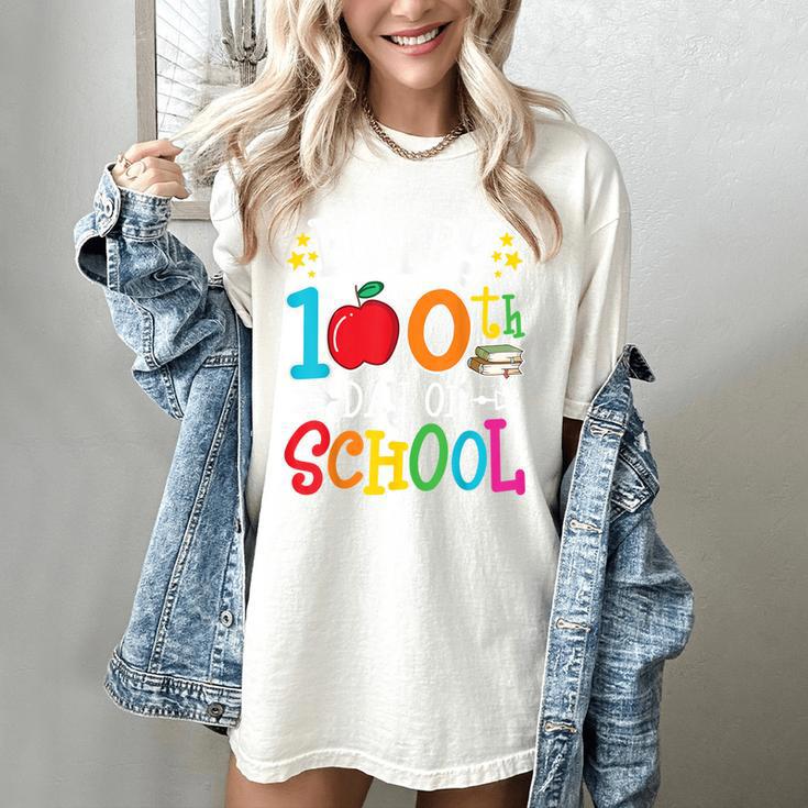 Happy 100th Day Of School Teachers 100 Days Of School Kids Women's Comfort Colors T-Shirt