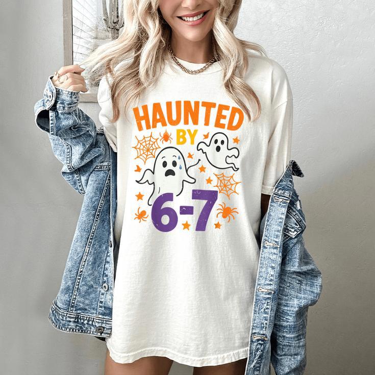 Haunted 67 Ghost Math Teacher Halloween Costume Math Pun Women's Comfort Colors T-Shirt Haunted 67 Ghost Math Teacher Halloween Costume Math Pun Women's Comfort Colors T-Shirt