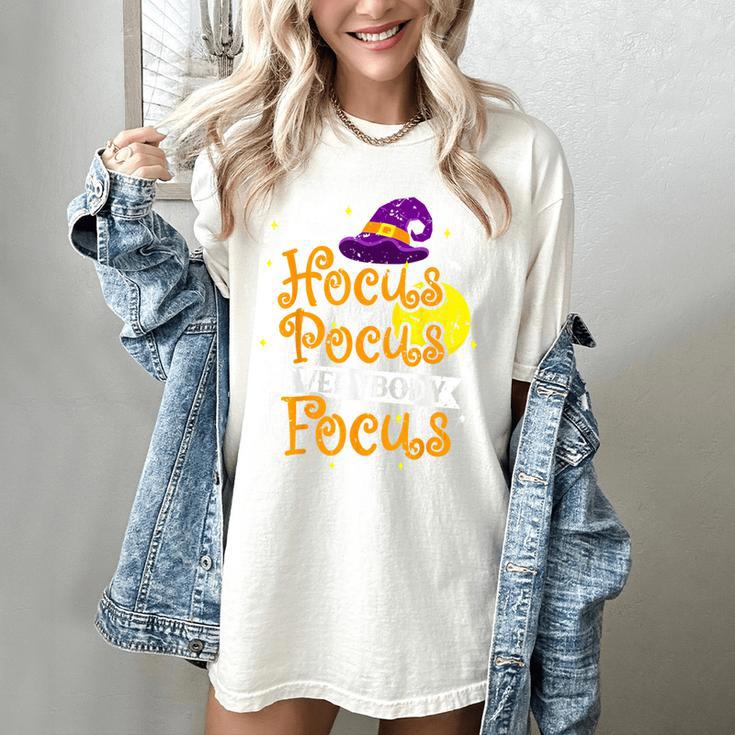 Hocus Pocus Everybody Focus Halloween Teacher Men Women Kids Women's Comfort Colors T-Shirt