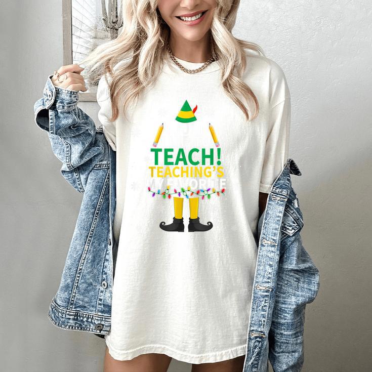 I Just Like To Teach Teaching My Favorite Christmas Teacher Women's Comfort Colors T-Shirt I Just Like To Teach Teaching My Favorite Christmas Teacher Women's Comfort Colors T-Shirt