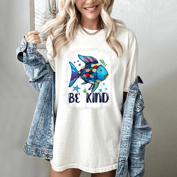 Be Kind Rainbow Fish Teacher Life Back To School Teaching Men Women Women's Comfort Colors T-Shirt