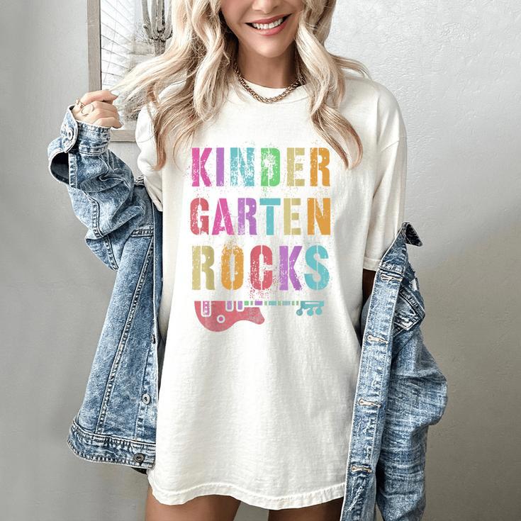 KINDERGARTEN ROCKS Teacher Crew Rock Star Kinder Team Women's Comfort Colors T-Shirt KINDERGARTEN ROCKS Teacher Crew Rock Star Kinder Team Women's Comfort Colors T-Shirt
