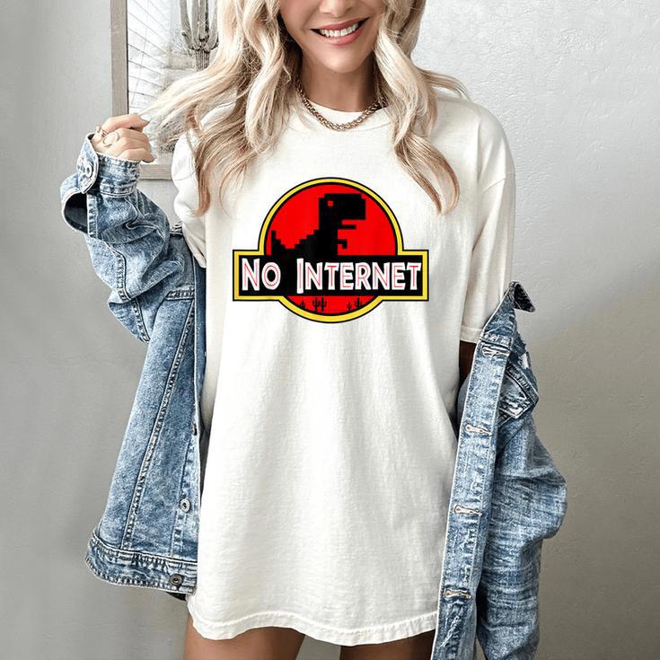Nerdy No Internet Dinosaur Computer Science Teacher Women's Comfort Colors T-Shirt