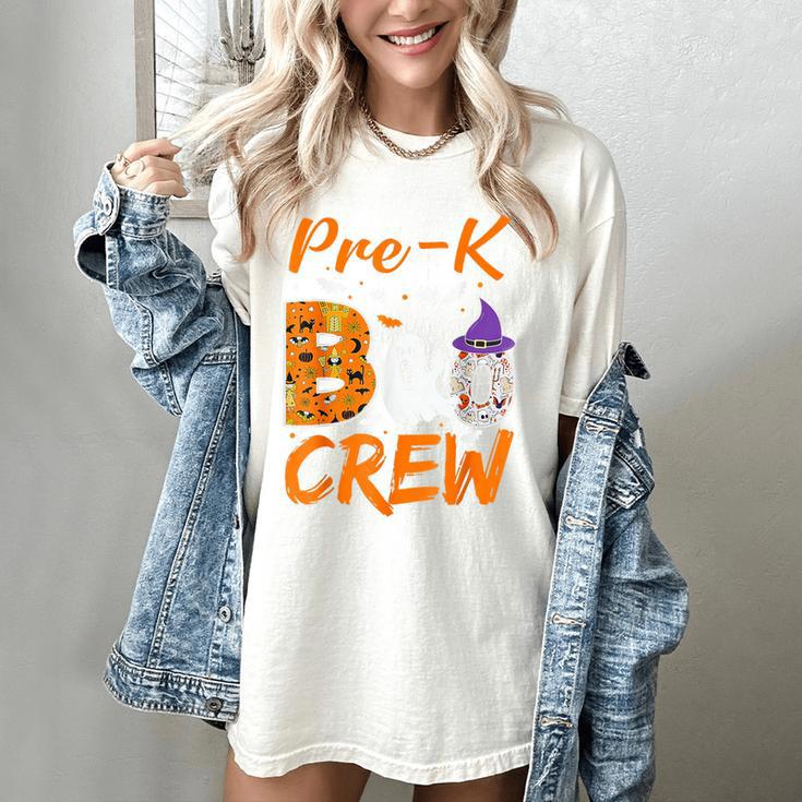 Pre K Boo Crew Teacher Student Halloween Pre Kindergarten Women's Comfort Colors T-Shirt