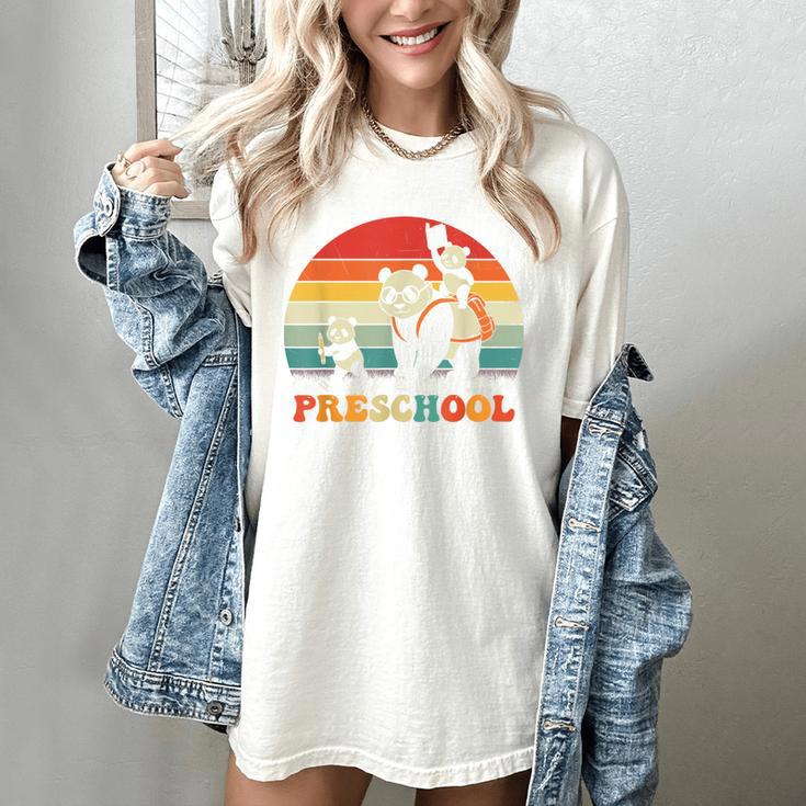Preschool Panda Back To School Teacher Student Women's Comfort Colors T-Shirt Preschool Panda Back To School Teacher Student Women's Comfort Colors T-Shirt