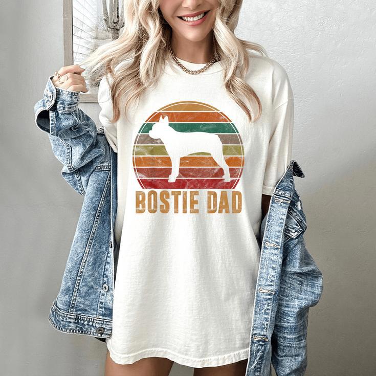 Retro Boston Terrier Dad Dog Owner Pet Bostie Father Women's Comfort Colors T-Shirt