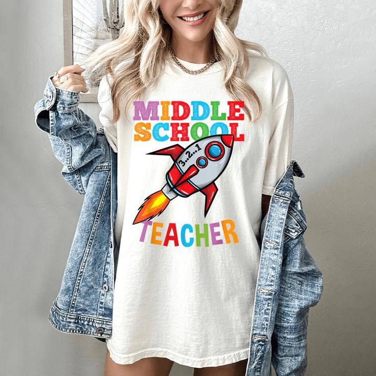 Space Middle School Teacher Back To School Men Women Kids Women's Comfort Colors T-Shirt Space Middle School Teacher Back To School Men Women Kids Women's Comfort Colors T-Shirt