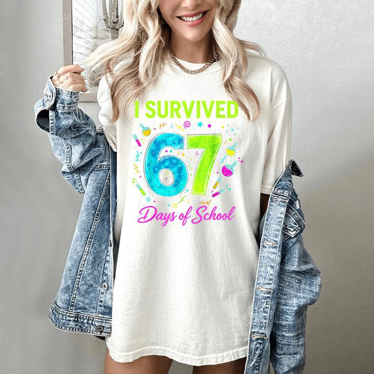 I Survived 67 Days Of School 67 Meme Science Teacher Women's Comfort Colors T-Shirt I Survived 67 Days Of School 67 Meme Science Teacher Women's Comfort Colors T-Shirt