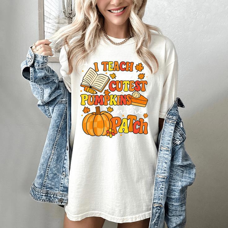I Teach The Coolest Pumpkins In The Patch Teacher Halloween Women's Comfort Colors T-Shirt I Teach The Coolest Pumpkins In The Patch Teacher Halloween Women's Comfort Colors T-Shirt