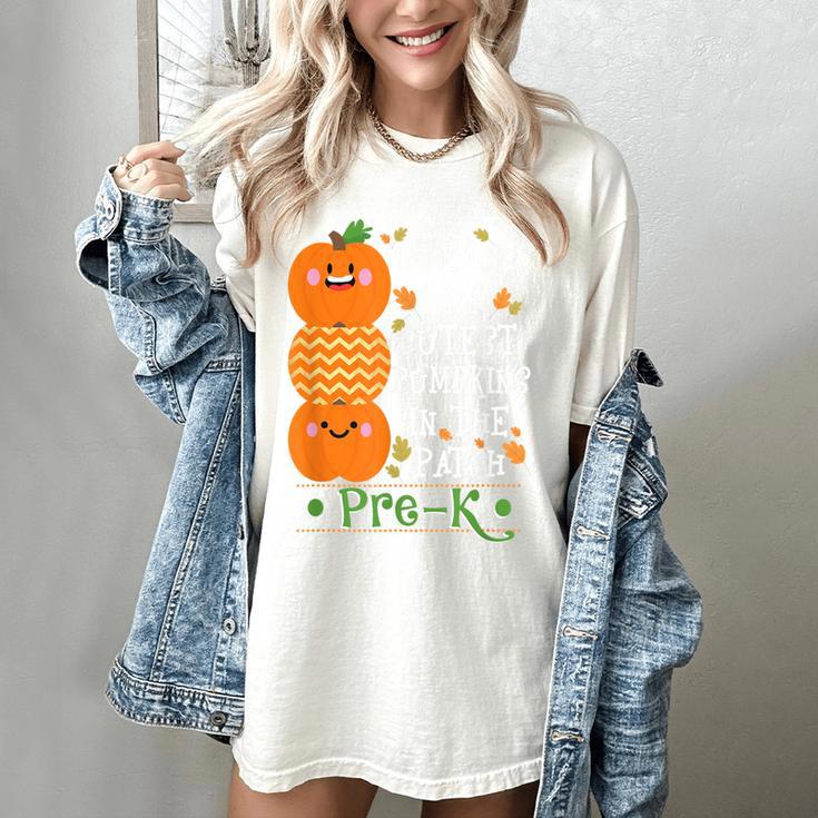 I Teach The Cutest Pumpkins In Patch Pre-K Halloween Teacher Women's Comfort Colors T-Shirt