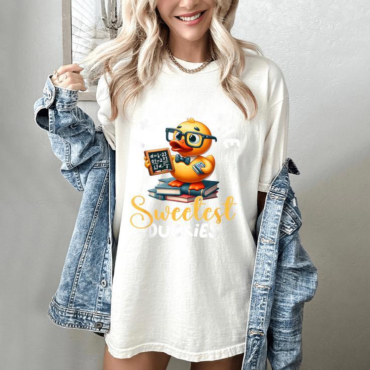 I Teach The Sweetest Duckies Teacher Rubber Duck Teaching Women's Comfort Colors T-Shirt I Teach The Sweetest Duckies Teacher Rubber Duck Teaching Women's Comfort Colors T-Shirt