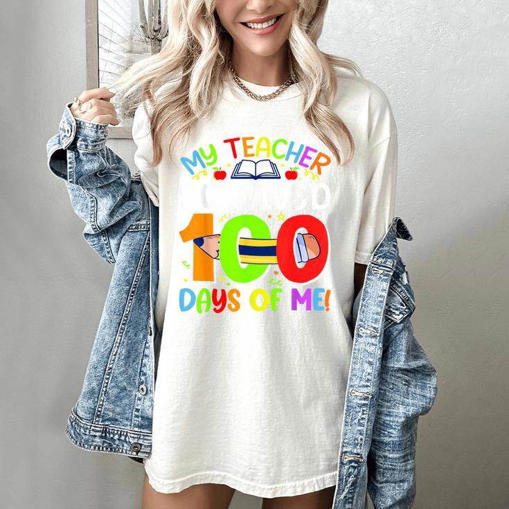 My Teacher Survived 100 Days Of Me 100 Days Of School Women's Comfort Colors T-Shirt