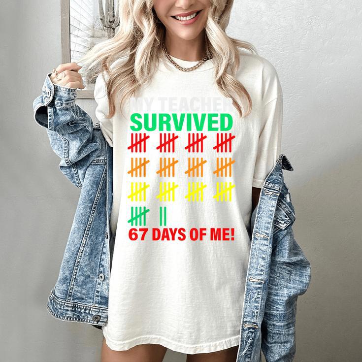 My Teacher Survived 67 Days Of Me School Kids Costume Women's Comfort Colors T-Shirt My Teacher Survived 67 Days Of Me School Kids Costume Women's Comfort Colors T-Shirt