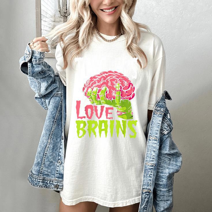 Teachers Love Brains Zombie Teacher Halloween Zombies Women's Comfort Colors T-Shirt