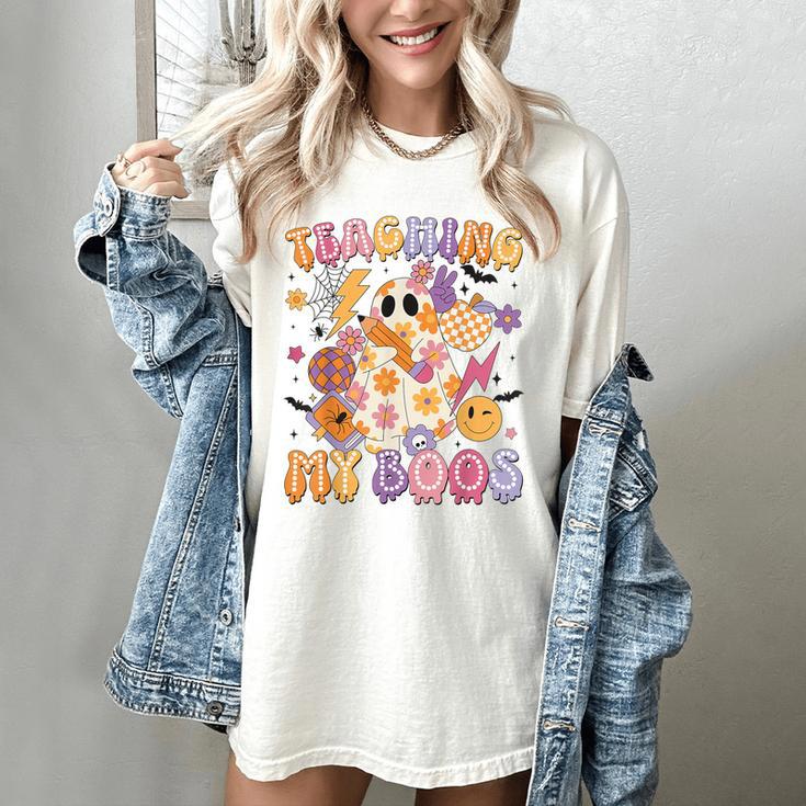 Teaching My Boos Ghost Halloween Costumes Teacher Men Women Women's Comfort Colors T-Shirt Teaching My Boos Ghost Halloween Costumes Teacher Men Women Women's Comfort Colors T-Shirt