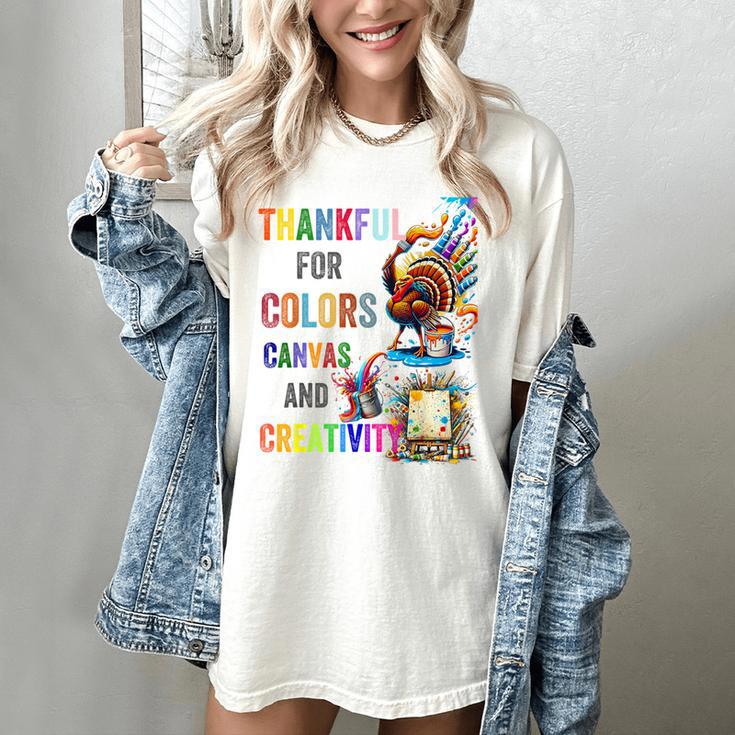 Turkey Thanksgiving Art Teacher Costume Tee For Artists Women's Comfort Colors T-Shirt