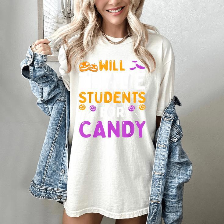 Will Trade Students For Candy Cute Halloween Costume Teacher For Men Women Kids Women's Comfort Colors T-Shirt