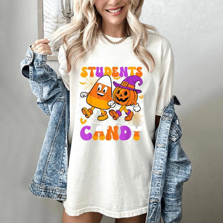 Will Trade Students For Candy Teacher Halloween Women's Comfort Colors T-Shirt Will Trade Students For Candy Teacher Halloween Women's Comfort Colors T-Shirt