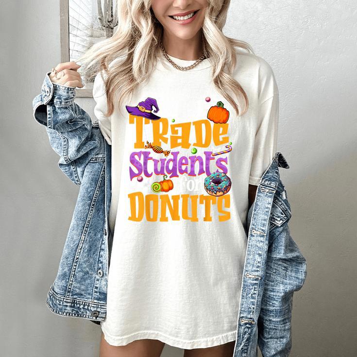 Will Trade Students For Donuts Halloween Teacher Women's Comfort Colors T-Shirt